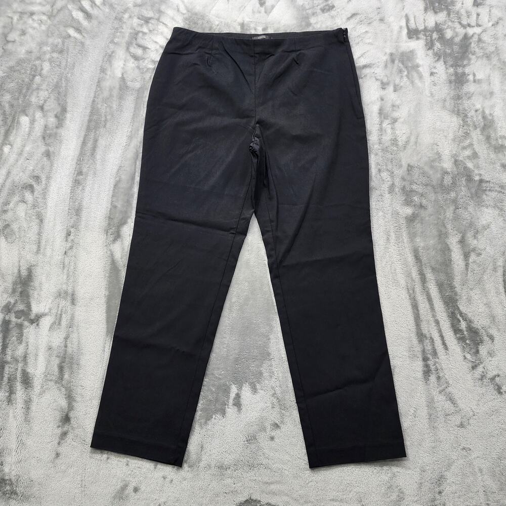 Style&Co Pants Womens‎ 14P PETITE Black High Rise Ankle Side Zip Stretch Office